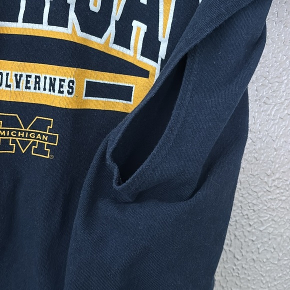 Vintage Classic Michigan Wolverines Blue Graphic Mens TShirt Cut Off Tank, 3XL - Picture 5 of 6